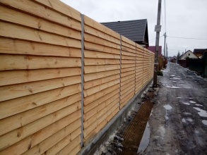 Деревянный забор елочка 150 метров фото в Решетниково